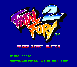 Fatal Fury 2 (Europe) Title Screen
